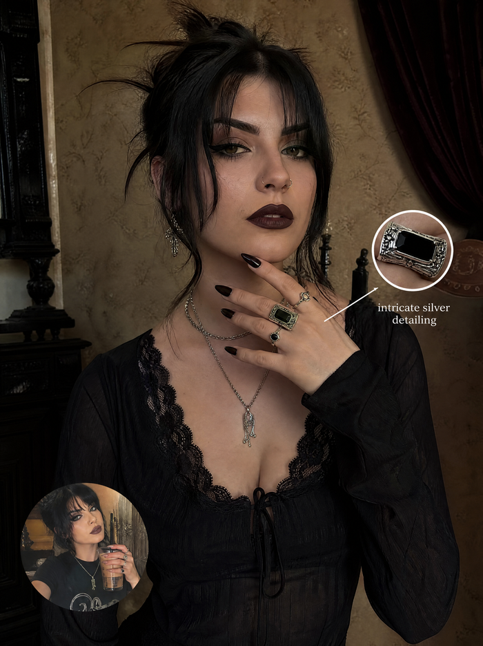 Obsidian | Striking Gothic Cocktail Ring