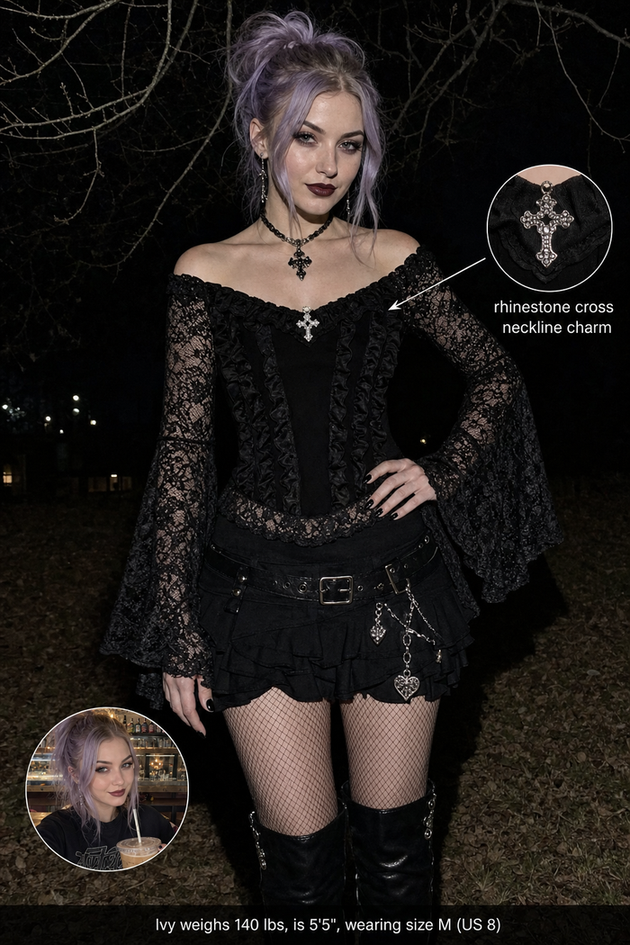 Lace Bell Sleeve Top